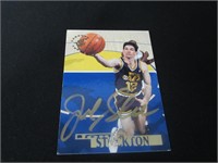 John Stockton signed basketball card COA