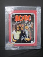 AC DC signed framed 8x10 photo COA