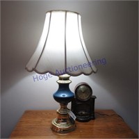 Mastercraft clock & lamp w/blue base