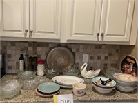 Bowls, contents on counter