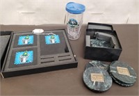 2 Sets of Coasters & Teton Pines Cup