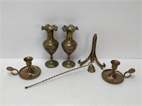 collection of brass items