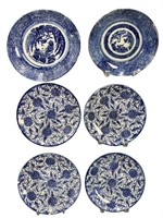 Asian Blue & White Plates, 4 Sei Ji Kai Sha