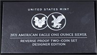 2021 ASE REVERSE PROOF TWO-COIN DESINGER SET