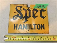 Metal Spec Hamilton Sign