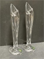 Pair Waterford Crystal Candlestick Holders, 10.5 "
