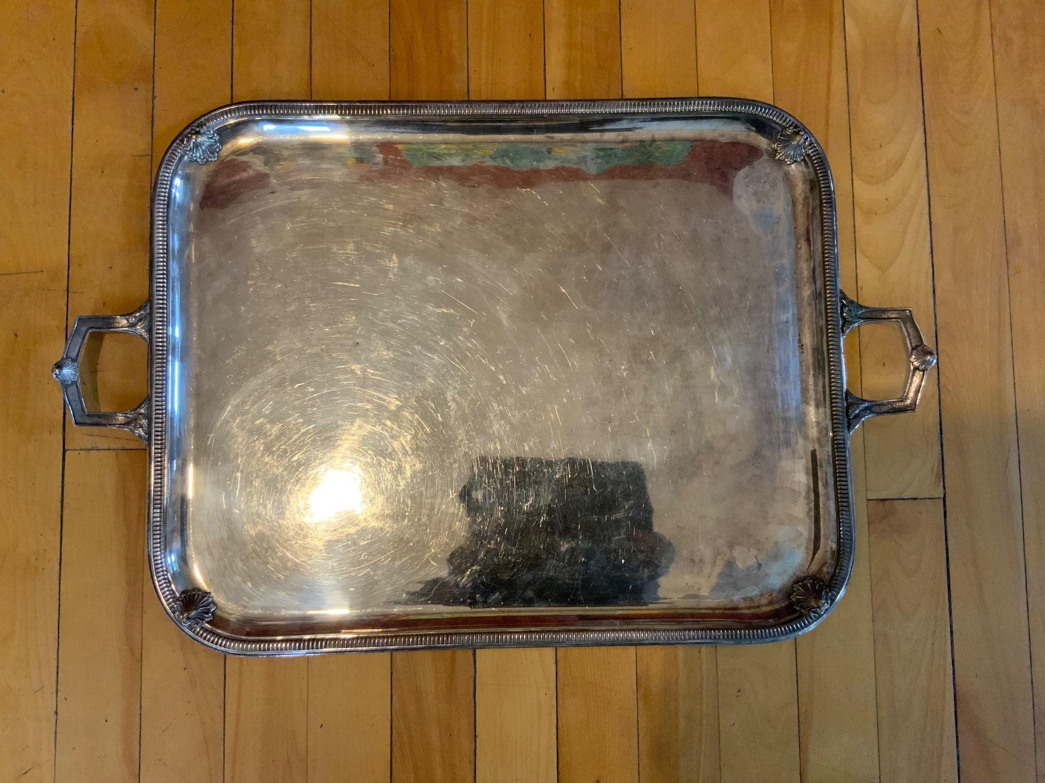 Vintage Large Silver Plated Serving tray