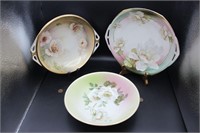 Antique Porcelain Bowls and Cake Plate