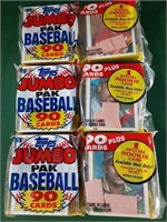 (3) 1988 Topps Baseball Card Jumbo Pak