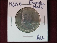1962 D FRANKLIN HALF DOLLAR 90% AU