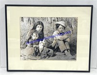 Framed Indian Children Picture (20 x 16)