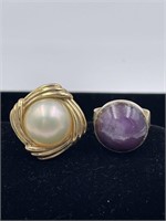 A Pearl Ring and An Amethyst Ring