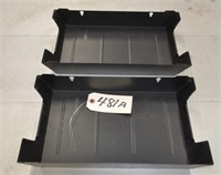 (2) metal wall mount storage / parts containers