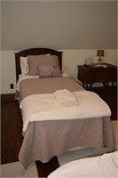 Twin Size Bed with Wooden Head Board