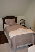 Twin Size Bed with Wooden Head Board