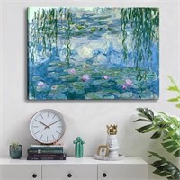 Claude Monet Canvas Wall Art - Water Lilies