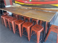 SOLID WOO BAR HEIGHT TABLE - 108" X 30"
