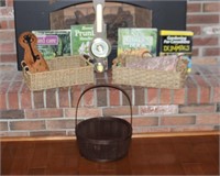 Three wicker baskets, key holder, 5 X 12",