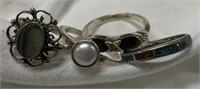 (4) Sterling Silver Rings Sizes 5.5, 6, 7, 7.5