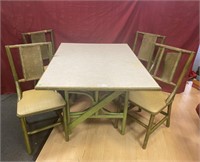 Rattan dinette table and 4 chairs