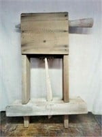 Primitive wooden winder piece - wooden geared
