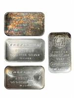 (4) Engelhard 1 oz. .999 Silver bars