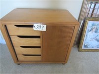 Sliding door cabinet w/4 drawers