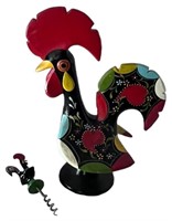 Signed Colorful Earthenware Rooster-Brazil