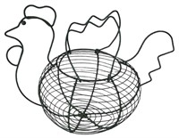 Wire Chicken Shaped Egg Basket