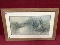 Ben Hampton, “Reflecting Sycamores, Framed, Signed