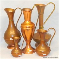 Vintage Collection  of Copper Ewers and Jugs