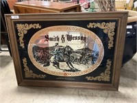 Advertising Smith and Wesson Painted Mirror.