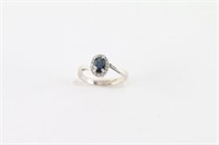Delicate Oval Sapphire & Diamond Halo Ring