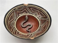 Pottery Bowl w/ Southwestern Design & Snake