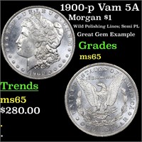 1900-p Vam 5A Morgan $1 Grades GEM Unc