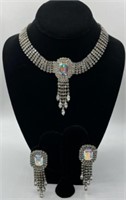 Stunning Rhinestone  Necklace & Earrings Set