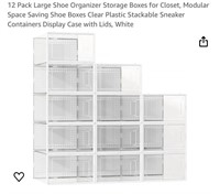 12 Pack Large Shoe Organizer Storage Boxes