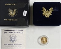 2000 5 $ GOLD EAGLE W BOX PAPERS