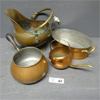 Copper Colored Coal Bucket & Others