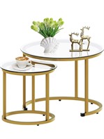 $100 aboxoo Gold Nesting Coffee Table Set of 2
