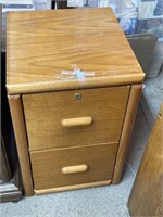 Two drawer wooden filing cabinet