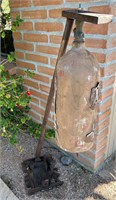 Rustic Metal Bell and Stand