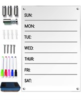 Large Weekly Clear Acrylic Wall Calendar with