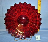 lg. red glass bowl