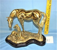 brass horse/colt statue