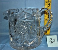 nice cut glass pitcher (pinwheel pattern)