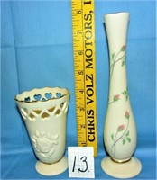2 small lenox vases