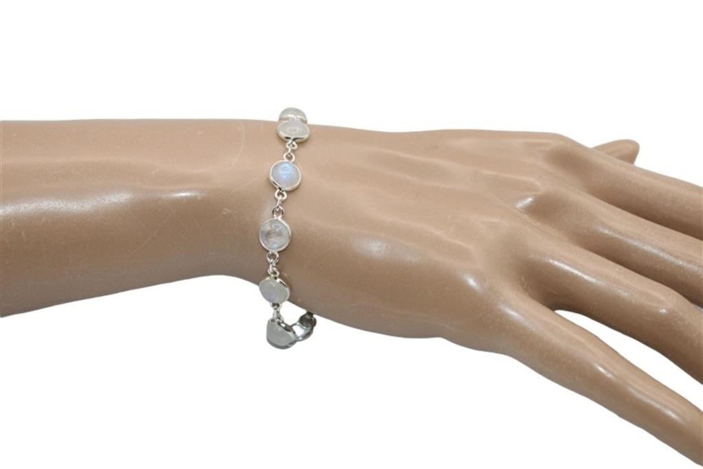 Sterling Silver Rainbow Moonstone Bracelet