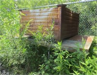 Steel table 8' x 42" & steel crate