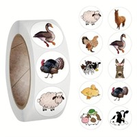 500pcs Farm Animals Stickers Roll